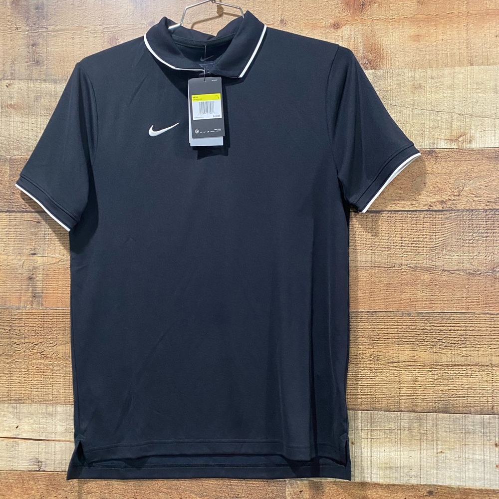 New With Tags Nike Mens Black Dri Fit UV Collegiate Polo Size Small